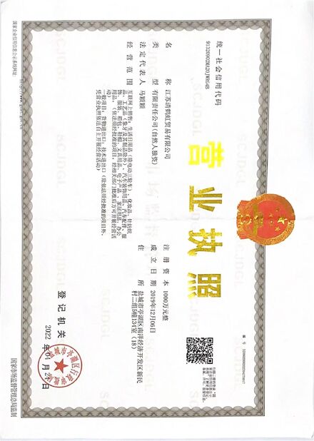 Cina SHANGHAI YIHEHUA IMPORT AND EXPORT CO,. LTD Sertifikasi